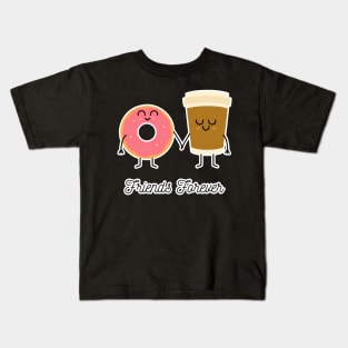 Funny coffee and donuts friends forever Kids T-Shirt